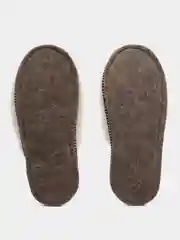 Бежевый тапочки домашние меховые женские и мужские из овчины Soft Slippers