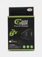 Сетевое зарядное устройство СЗУ Super Green V8, с кабелем MicroUSB, 1А 5V