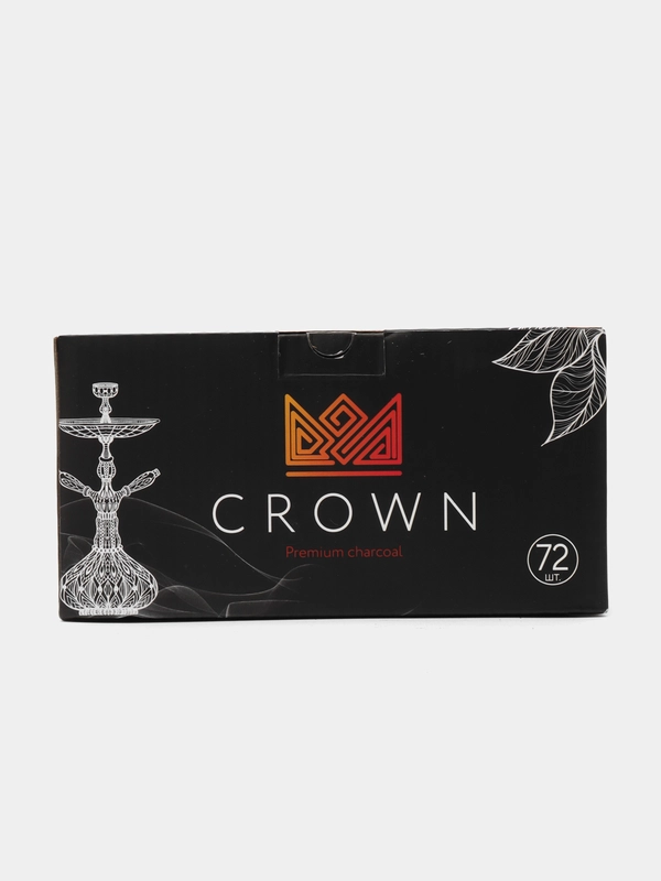 Уголь для кальяна Crown кокосовый, кубики 25 мм по 12, 18 и 72 шт в фирменной упаковке