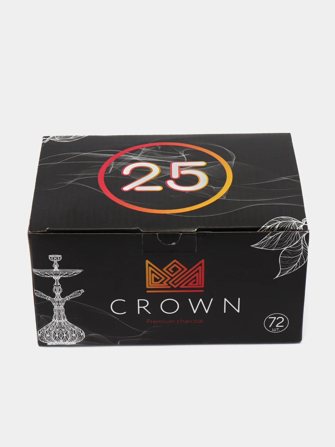 Уголь для кальяна Crown кокосовый, кубики 25 мм по 12, 18 и 72 шт в фирменной упаковке