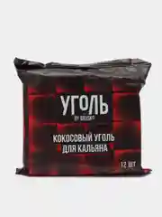 Уголь кокосовый для кальяна Brusko, 25 мм, 12 и 72 штук, 1 кг, в кубиках