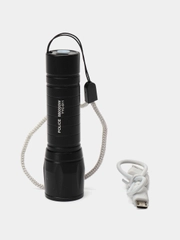 Светодиодный фонарь, карманный, с боковым освещением, USB зарядка в кейсе