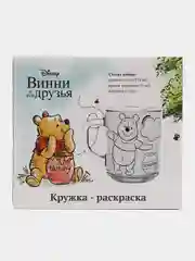 Кружка детская 230 мл Винни пух,в наборе с красками и кисточкой,подарочная упаковка,стекло