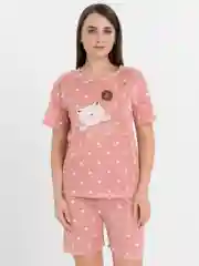 Розовый пижама женская с шортами