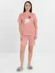 Розовый пижама женская с шортами