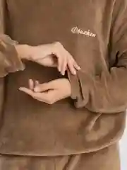 Карамельный пижама женская утепленная