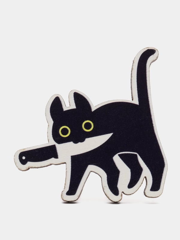 Значок Кот с ножом