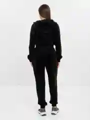 Черный костюм женский велюровый, спортивный
