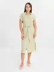 Зелёный хаки платье женское, летнее, хлопок