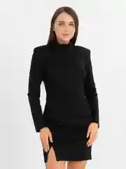 Черный платье женское, мини, с разрезом