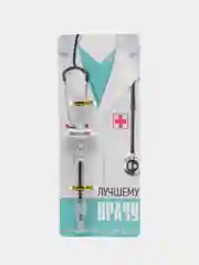 Голубой фигурная ручка-шприц, шариковая, 0.7 мм