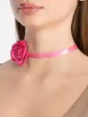 Розовый чокер на шею с цветком, украшение на шею роза
