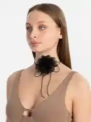 Черный чокер на шею с цветком, украшение на шею роза