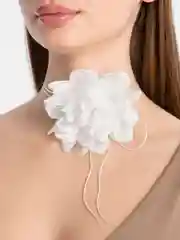 Белый чокер на шею с цветком, украшение на шею роза
