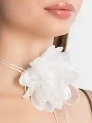 Белый чокер на шею с цветком, украшение на шею роза
