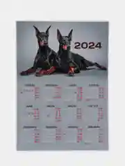 Приглушённый хаки календарь 2024, настенный календарь, календарь с приколом, прикольный календарь