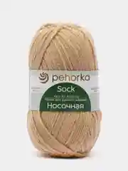 Кремовый пряжа Пехорка Носочная 50% шерсть, 50% акрил 100г, 200м