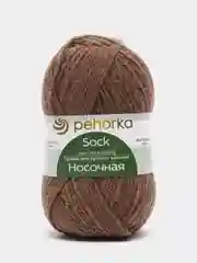 Песочный хаки пряжа Пехорка Носочная 50% шерсть, 50% акрил 100г, 200м