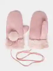 Конфетный варежки женские зимние с меховым подкладом