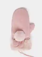 Конфетный варежки женские зимние с меховым подкладом