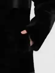 Черный шуба - дубленка