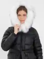 Черный пуховик женский, укороченный