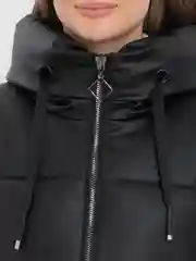 Черный куртка зимняя, женская, удлиненная