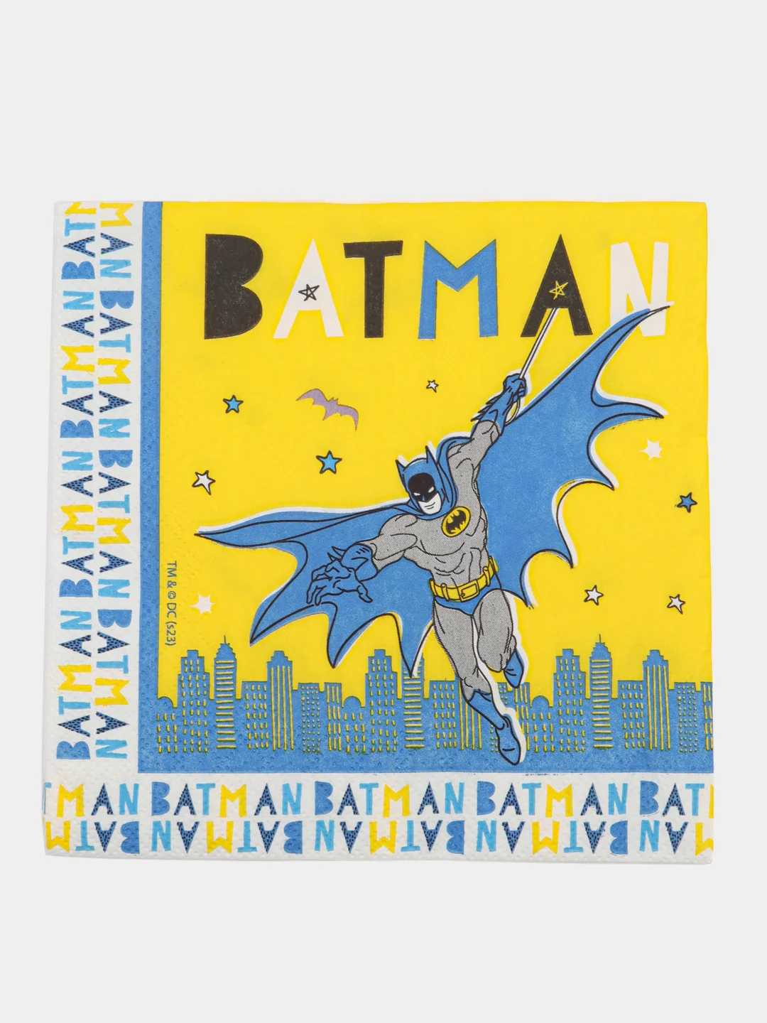 Batman. Салфетки бумажные трехслойные (желтые) 33*33 см,  20 шт