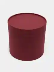 Бордовый коробка подарочная круглая с крышкой шляпная 16*16 см, 21*21 см