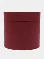 Бордовый коробка подарочная круглая с крышкой шляпная 16*16 см, 21*21 см
