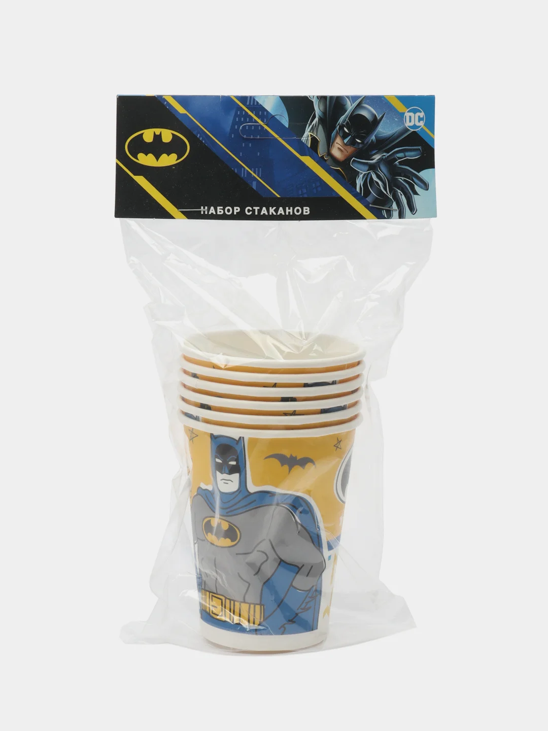 Batman. Набор бумажных стаканов, желтый, 6 шт*250 мл