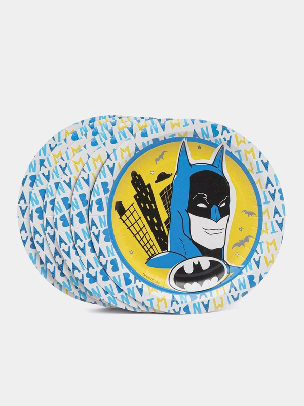 Batman. Набор бумажных тарелок, желтый, 6 шт d=180 мм