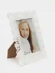 Розовый фоторамка пластик 10 х 15 см "Бабочки", белая, 20,5 х 15,5 см