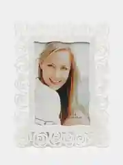 Розовый фоторамка пластик 10 х 15 см "Бабочки", белая, 20,5 х 15,5 см