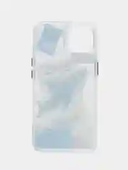 Голубой чехол на iPhone 7/8 Plus/X/XS/XR/11/12/13/14 Pro Max/15 Pro айфон про макс, прозрачный