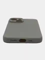 Угольный чехол для iPhone 15 силиконовый BROSCORP матовый/ прозрачный тонкий c защитой камер бортик