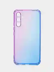 Фиолетовый противоударный чехол для Samsung Galaxy A34 силиконовый ROSCO прозрачный, усиленные углы