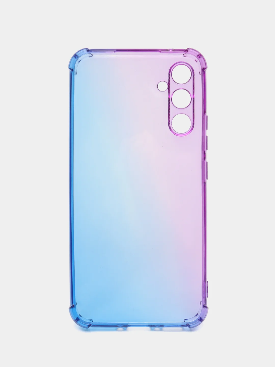Фиолетовый противоударный чехол для Samsung Galaxy A34 силиконовый ROSCO прозрачный, усиленные углы