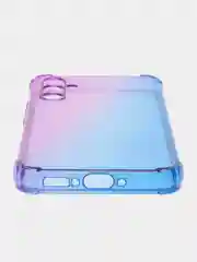 Фиолетовый противоударный чехол для Samsung Galaxy A34 силиконовый ROSCO прозрачный, усиленные углы