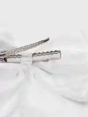 Белый бант для девочек, на заколке, 1 штука