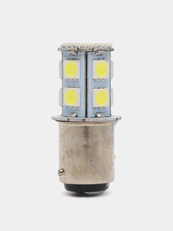 Лампа 12В стоп-сигнала (двухконтактная 1157 BAY15D, 13 белых LED диодов в цоколе)