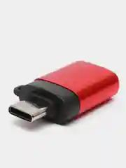 Красный otg переходник с Type-C на USB, переходник для телефона, macbook, флешки