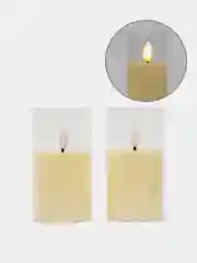 Желтый свеча светодиодная  мерцающая  с батарейками