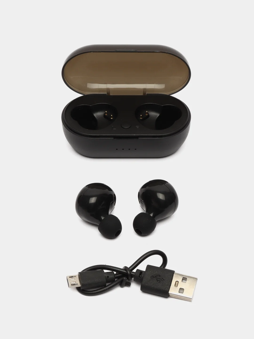 Черный беспроводные наушники сенсорные TWS, с микрофоном, Bluetooth, спортивные
