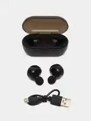 Черный беспроводные наушники сенсорные TWS, с микрофоном, Bluetooth, спортивные