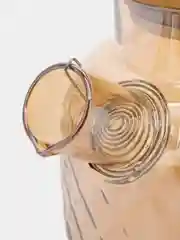 Чайник заварочный, стеклянный с рельефной фактурой, с бамбуковой крышкой