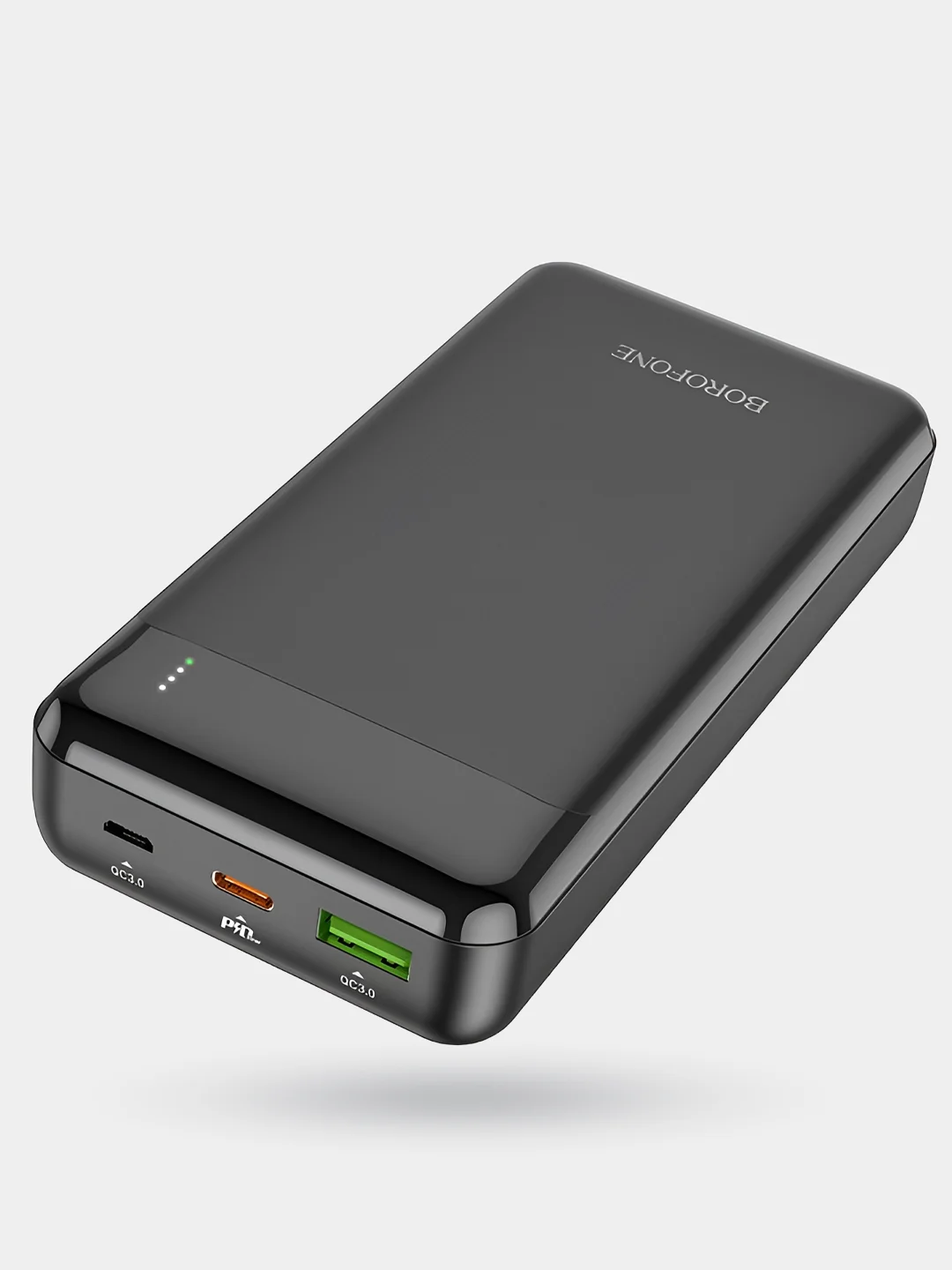 Черный повербанк 20000mAh портативный внешний аккумулятор