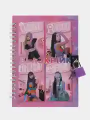Алый блокнот k-pop Black Pink на спирали с замком, несколько видов