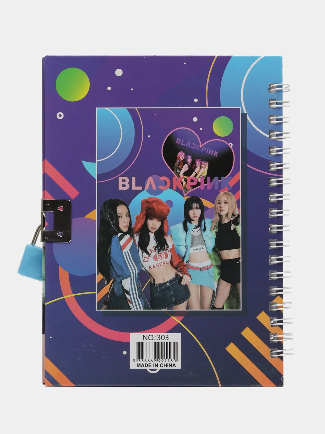 Бежевый блокнот k-pop Black Pink на спирали с замком, несколько видов