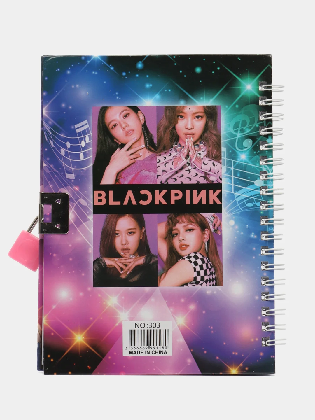 Багровый блокнот k-pop Black Pink на спирали с замком, несколько видов